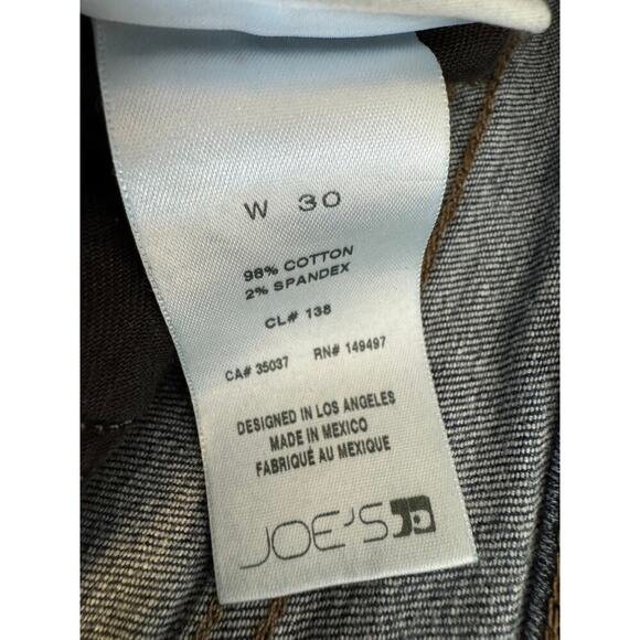 Joe's Jeans The Icon midrise skinny crop blue stretch denim cuffed raw hem Sz 30 - Picture 10 of 10
